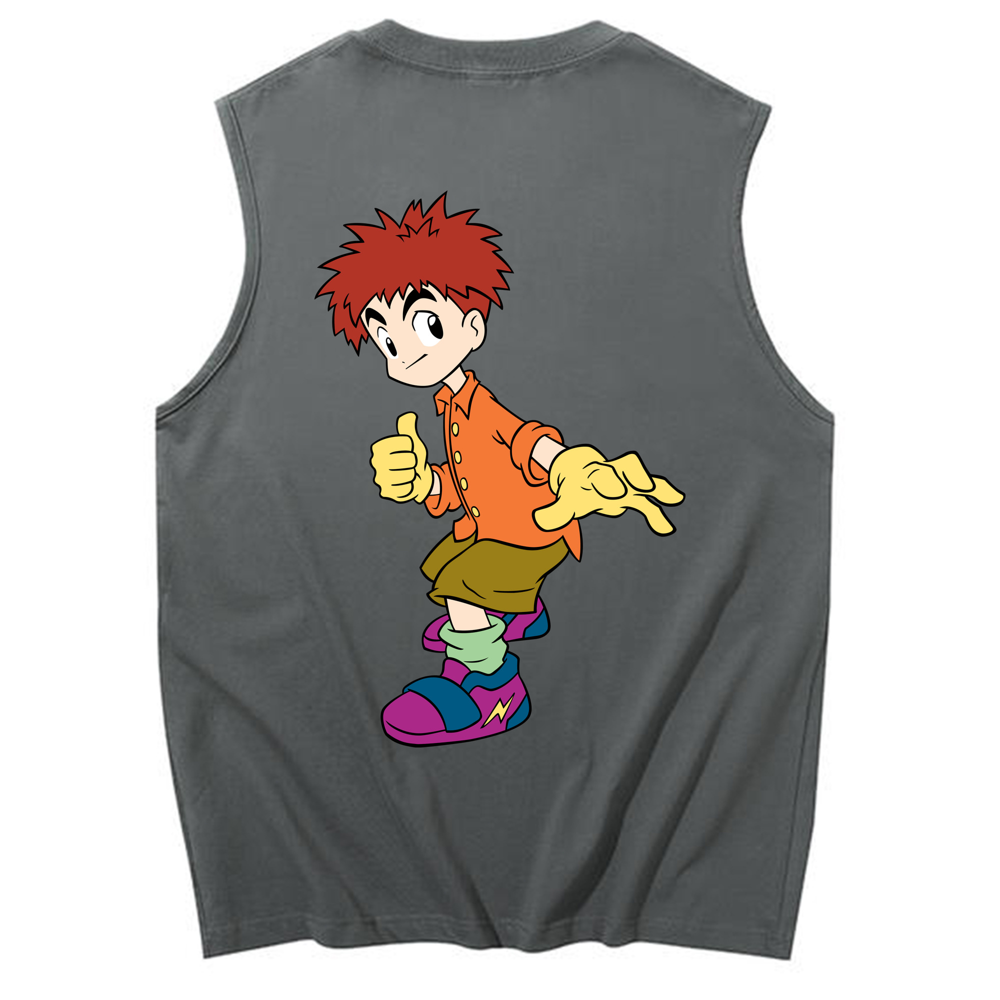 （画像用） Digimon デジタルモンスター/デジモン コットン100％タンクトップ（背面プリント）